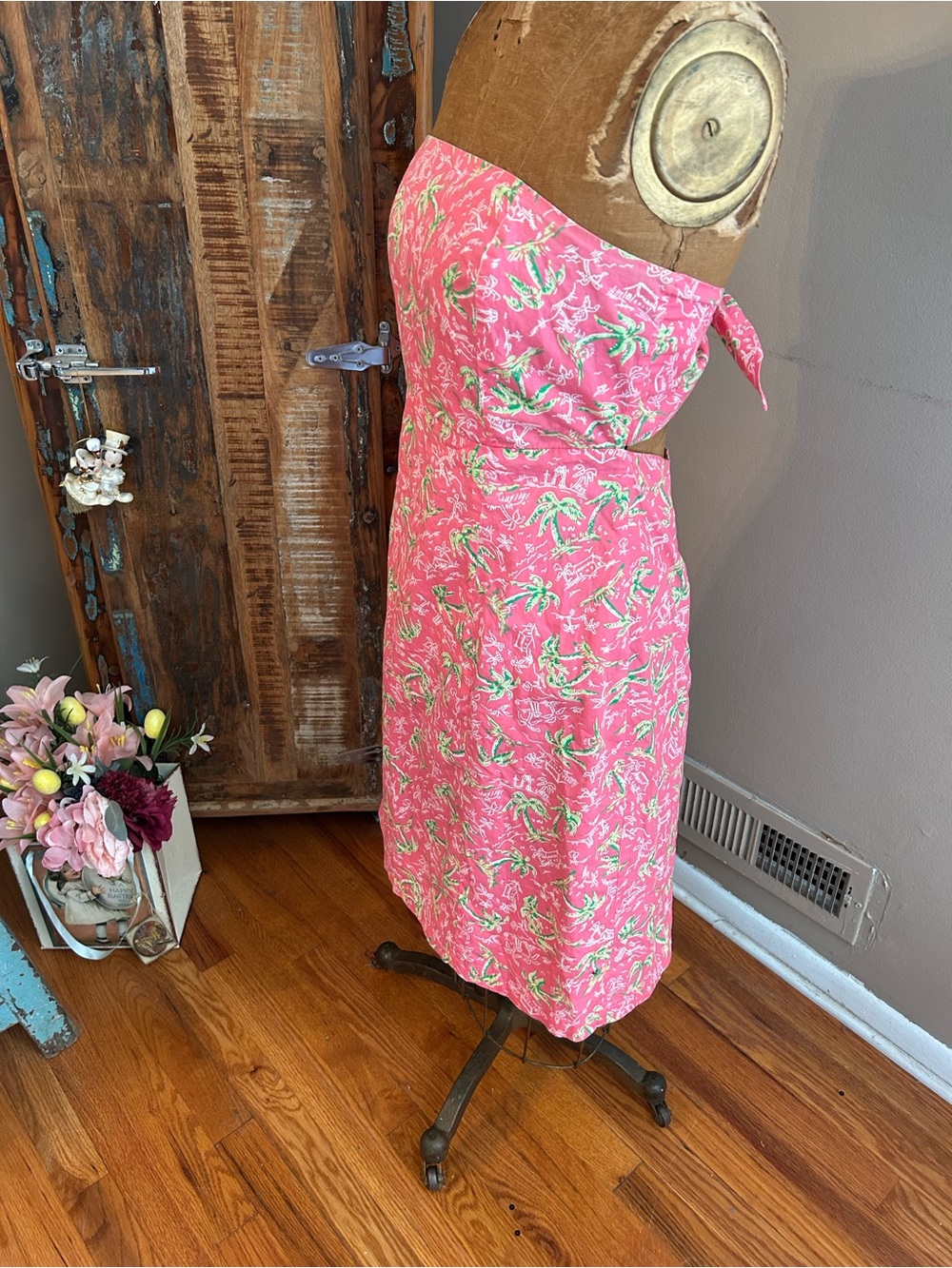 Lilly Pulitzer Pink Tropical Strapless Sundress | Size 12 - Vintage 1990’s - Picture 2 of 13
